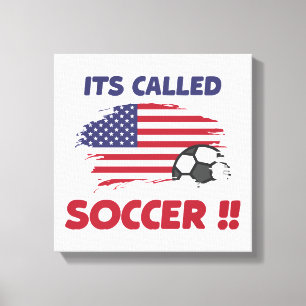 Lustige amerikanische Flagge es heißt FUßBALL nich Leinwanddruck