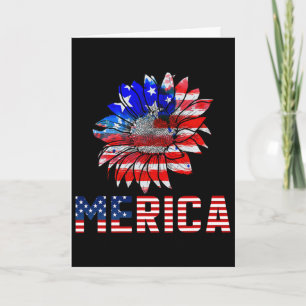 Lustige amerikanische Flagge Sonnenblume Grafik 4. Karte