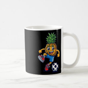 Lustige Ananas Fußball Cartoon Frucht Sport Fußll Kaffeetasse
