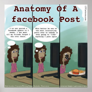 Lustige Anatomie eines Facebook-Posts Poster