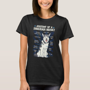 Lustige Anatomie eines sibirischen Husky Tier Husk T-Shirt