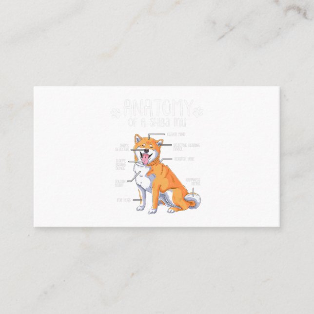 lustige Anatomie shiba inu Hundeliebhaber Geschenk Visitenkarte (Vorderseite)
