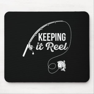 Lustige Angelrute, die es ernst meint, Scherzgesch Mousepad