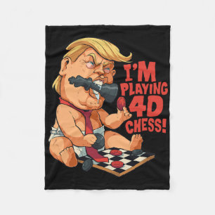 Lustige Anti-Trump- Parodie von 4d Schach Lustige Fleecedecke