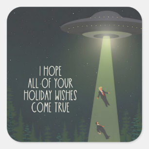 Lustige Anti-Trump-UFO-nimm-unsere-Führer-Alien Quadratischer Aufkleber