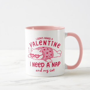 Lustige Anti-Valentins Nap und meine Katze Custom  Tasse