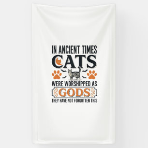 Lustige antike Katzen, die als Götter verehrt werd Banner