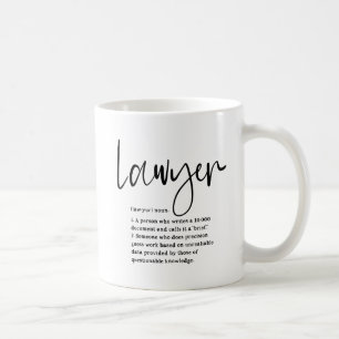 Lustige Anwalt-Definition Moderne Schrift Kaffeetasse