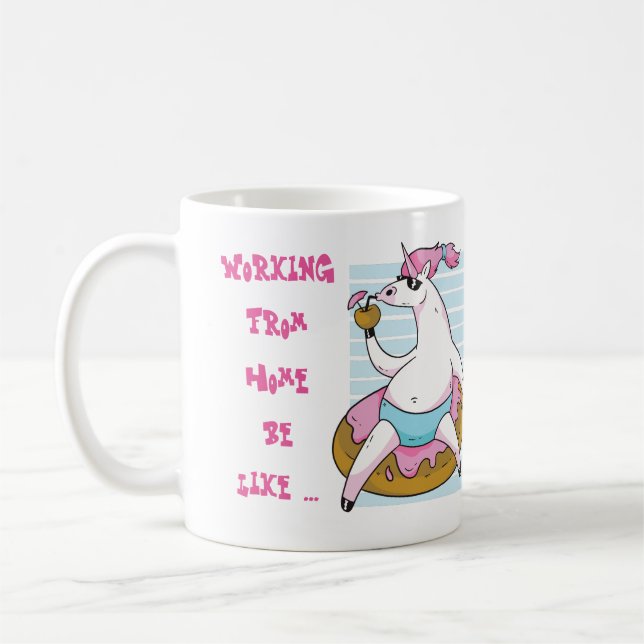 Lustige Arbeit von der Zuhause Tasse Einhorn Wahns (Links)