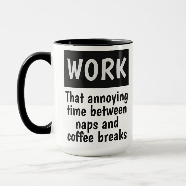 Lustige ARBEITS-Name-Tassen Tasse (Links)