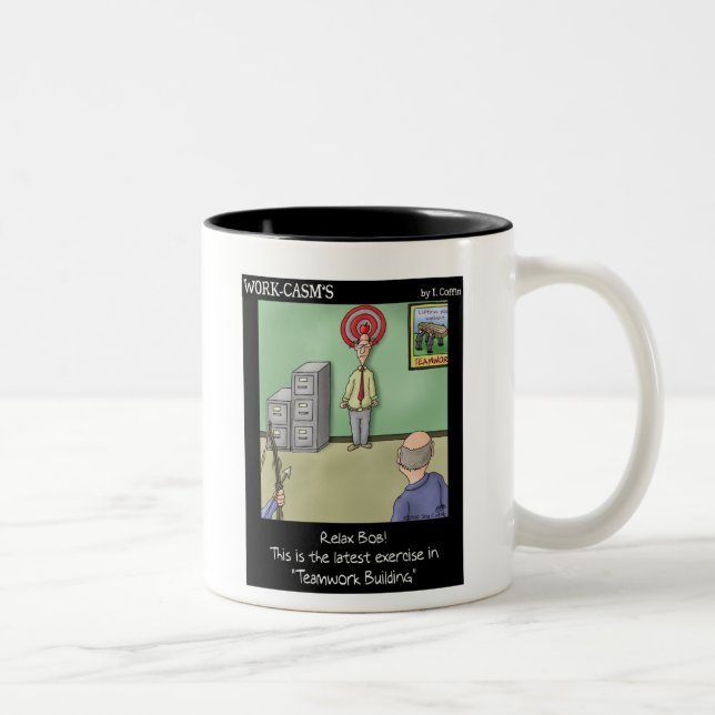 Lustige Arbeits-Spaß-Tassen-Teamwork Zweifarbige Tasse (Rechts)