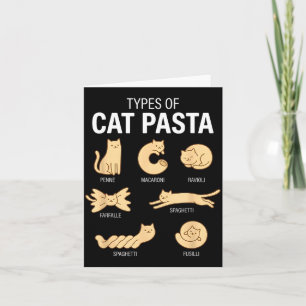 Lustige Arten von Katzen-Pasta Süße Kawaii Katzenl Karte