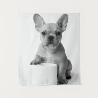 Lustige ästhetische Französische Bulldogge Toilett Wandteppich