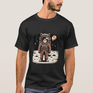 Lustige Astronaut Katzen Weltraumkatze auf dem Mon T-Shirt