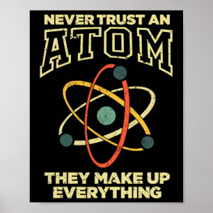 Lustige Atom-Kunst Männer Frauen Stem Molekül Chem Poster