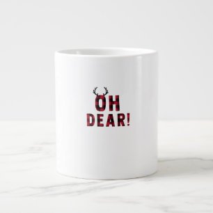 Lustige Attitüde Oh lieber Karo-Hirsch Kreatives D Jumbo-Tasse