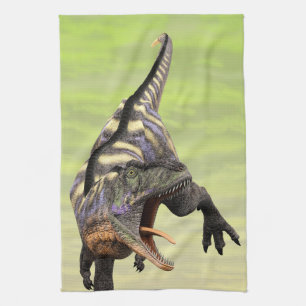 Lustige Aucasaurus-Brüllende Prähistorische Dino-K Geschirrtuch