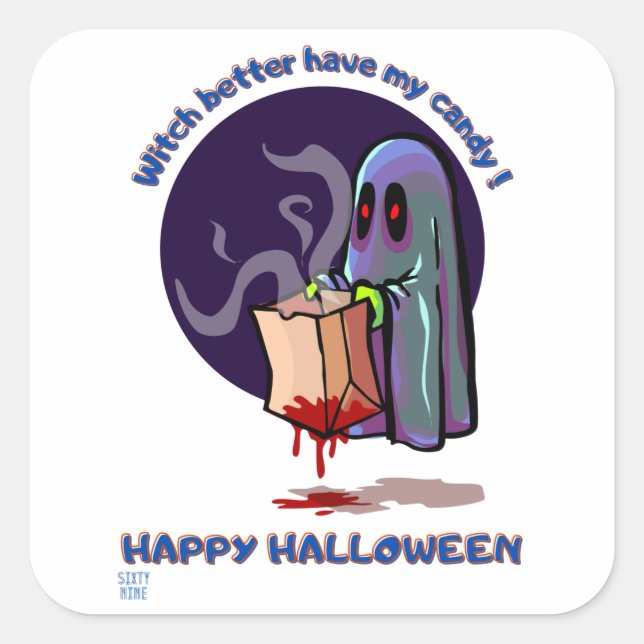 lustige Aufkleber "HAPPY HALLOWEEN 2" (Vorderseite)