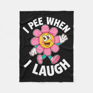 Lustige Aufschrift Ich Pipi Wenn Ich Lache Blume L Fleecedecke