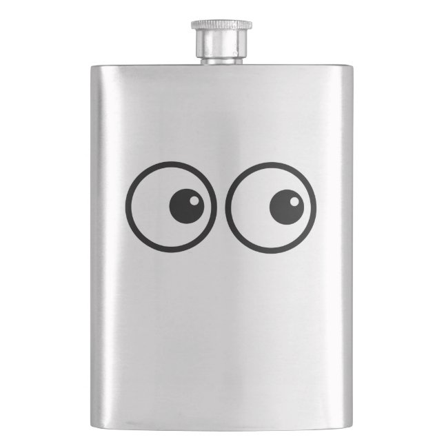 Lustige Augen Flachmann (Vorderseite)