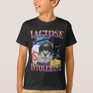 Lustige Aussage Laktoseintolerante Verrückte Katze T-Shirt