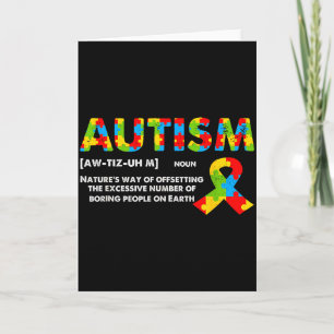 Lustige Autismus-Definition - Monat der Autismus-A Karte