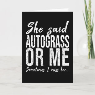 Lustige Autograss‑Sportgeschenkidee Karte