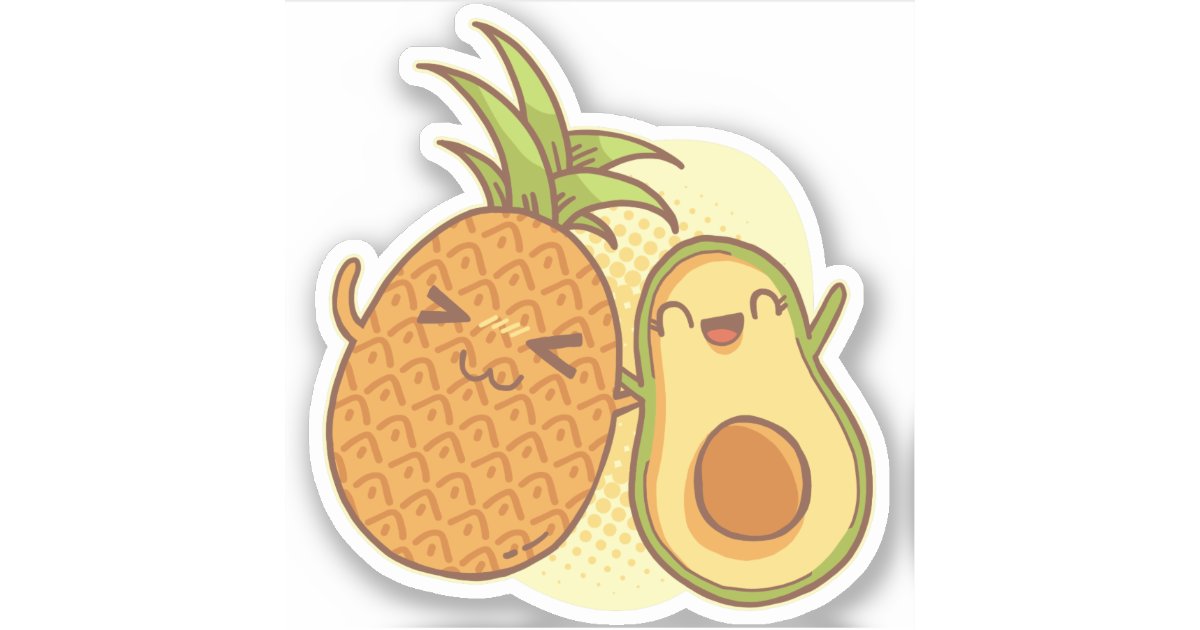 Lustige Avocado Ananas Beste Freunde Beste Aufkleber Zazzle Ch