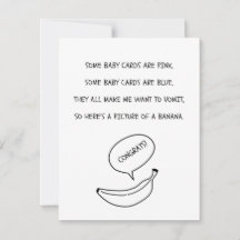 Lustige Baby Glückwunsch Karte mit Banane