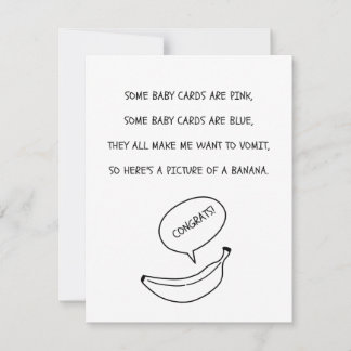 Lustige Baby Glückwunsch Karte mit Banane