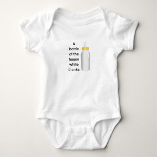 Lustige Babykleidung „House White“ Milchflasche Baby Strampler