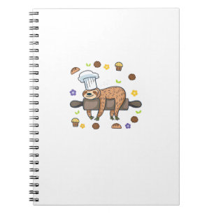 Lustige Backgeschenke - Faultier Bäcker Cupcake Li Notizblock