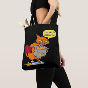 Lustige Backkatze: Aufgabe erfolgreich fehlgeschla Tasche