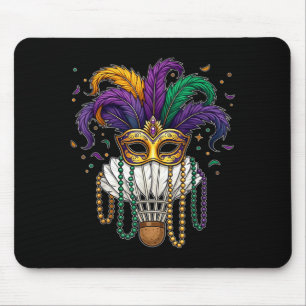 Lustige Badminton Mardi Gras Maske Perlen Für Frau Mousepad