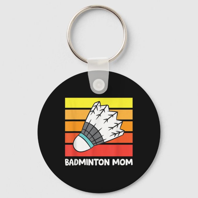Lustige Badminton-Mutter  Schlüsselanhänger (Vorderseite)