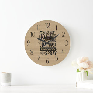 lustige Badwortkunst Große Wanduhr