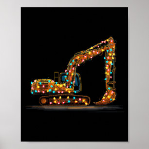 Lustige Bagger-Weihnachtsgrafik-Lichterliebhaber  Poster
