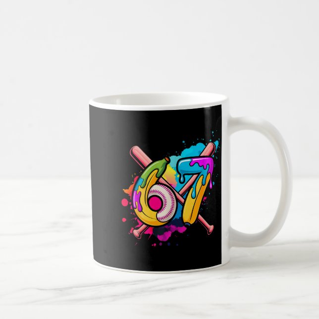 Lustige Banane Baseball 67 Eis Drip Meme  Kaffeetasse (Rechts)