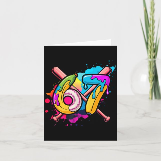 Lustige Banane Baseball 67 Eis Drip Meme  Karte (Vorderseite)
