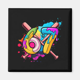 Lustige Banane Baseball 67 Eis Drip Meme  Magnet