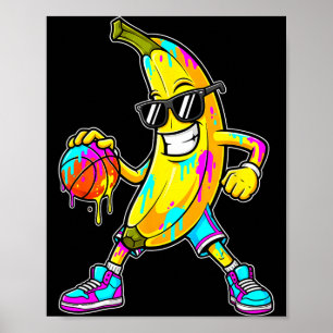 Lustige Banane Basketball Drip Kinder Jugendliche  Poster