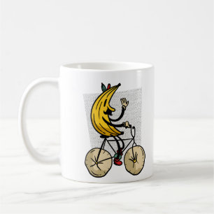 Lustige Banane Biker Cartoon Gestaltung Kaffeetasse