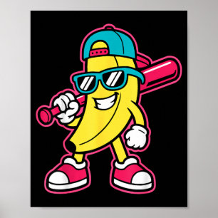 Lustige Banane Cartoon Kinder Jugend Jungen Mädche Poster