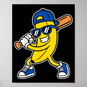 Lustige Banane Cartoon Kinder Jugend Jungen Mädche Poster