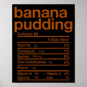 Lustige Banane-Pudding-Ernährungsfakten zum Ernted Poster