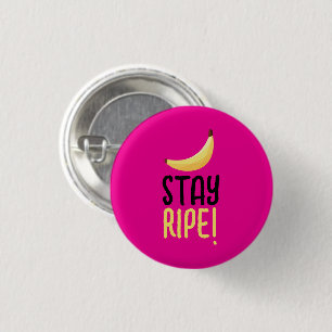 Lustige Banane Wortspiel Party Muster farbenfroh - Button