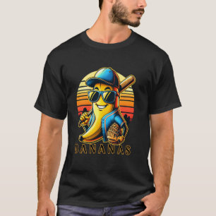 lustige Bananen spielen Baseball-Baseball-Spieler T-Shirt