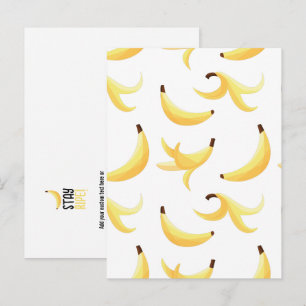 Lustige Bananenparty Muster farbenfroh - editierba Feiertagspostkarte