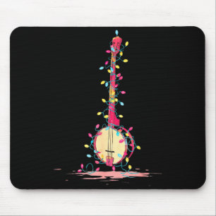 Lustige Banjo-Weihnachtsgrafik Lichtliebhaber Spie Mousepad