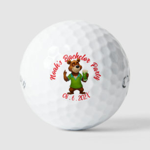 Lustige Bär Golfbälle   Mittelfinger Bier Design